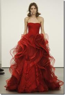Vera Wang red wedding dress