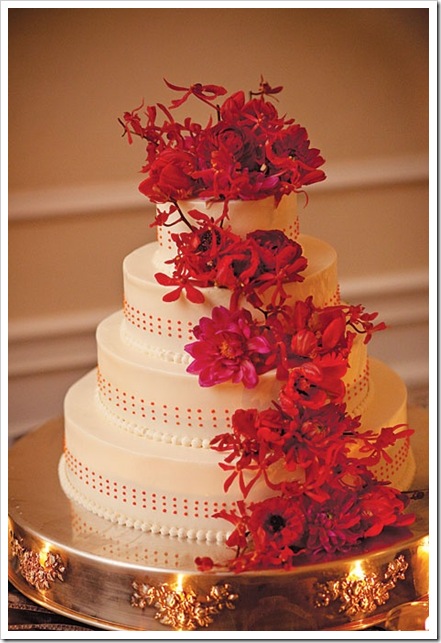 fresh flower wedding cake topper