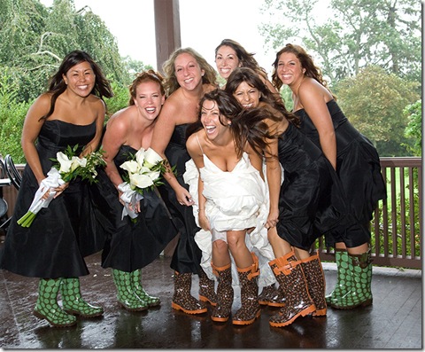 bridesmaid rainboots
