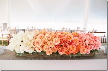 orange ombre wedding centerpiece