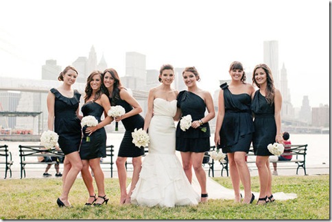 short black bridesmaids dresses
