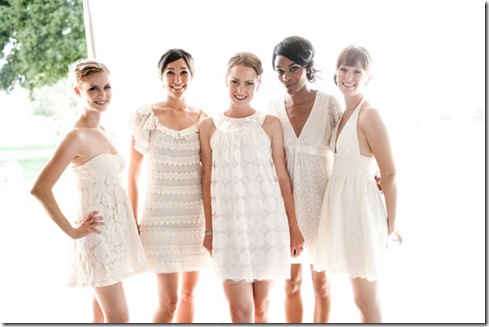 short white bridesmaids dresses