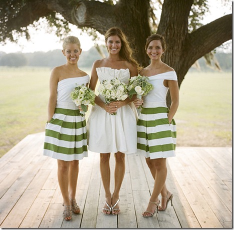 striped bridesmaids dresses