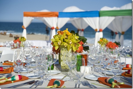 Cabo beach wedding reception